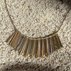 Fringe necklace mixed metal